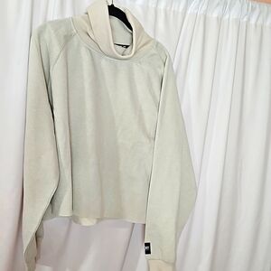 DKNY Silver Sparkle metallic ribbed collar and wrist XL sweatshirt